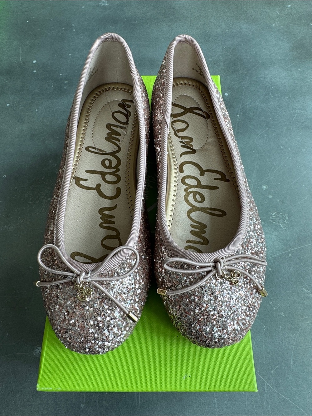 Sam Edelman Girls Glitter Ballet Flats in Blush Pink